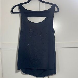 La SENZA Black Sparkly Cut-Out Tank Top